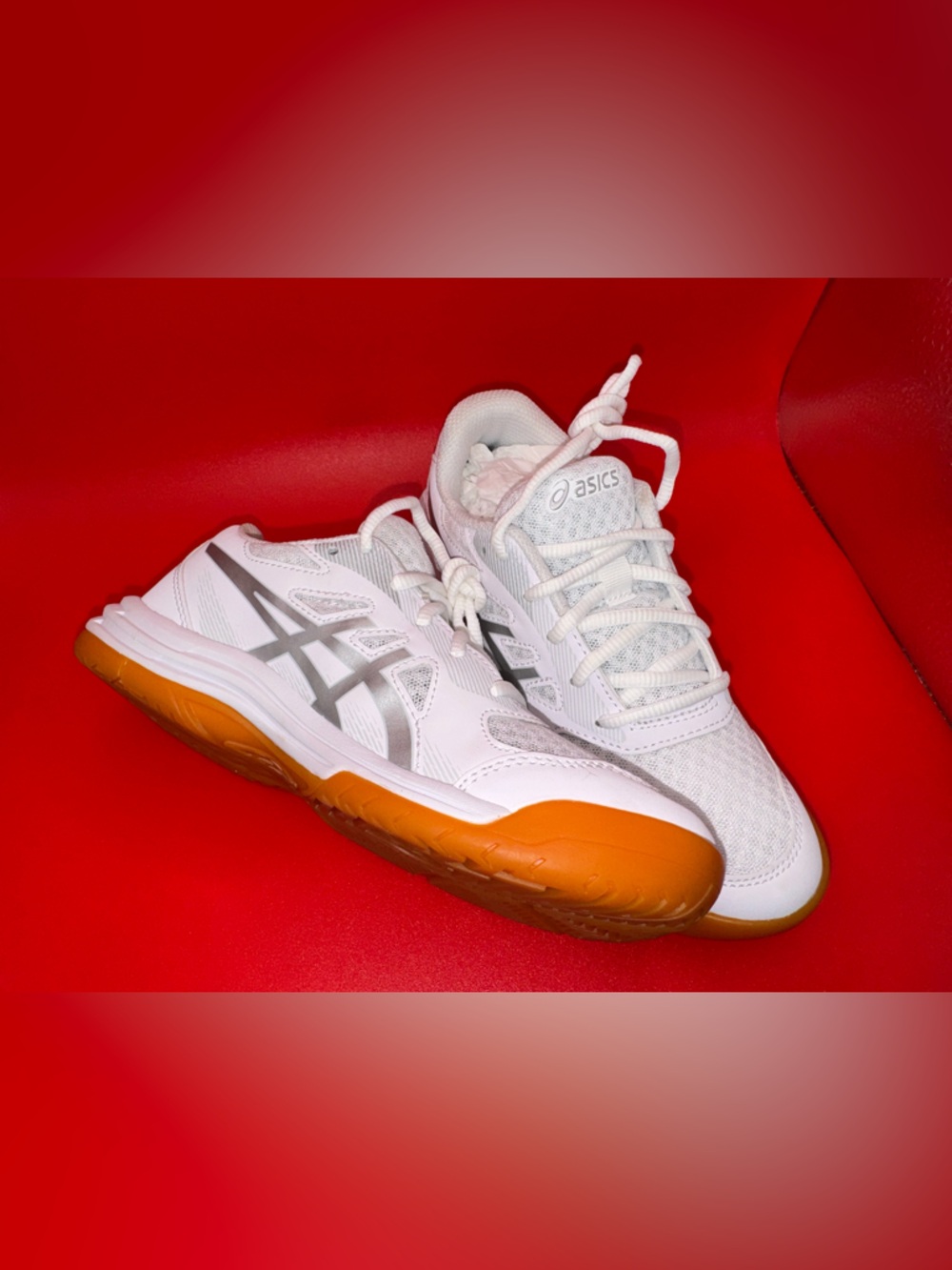 ASICS white gum sole sneakers 🤍 sporty aesthetic volleyball shoes womens 5